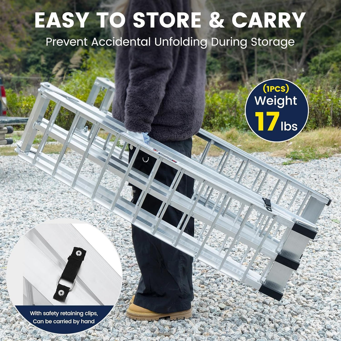 aluminum-loading-ramps-easy-to-store-carry-prevent-accidental-unfolding-during-storage